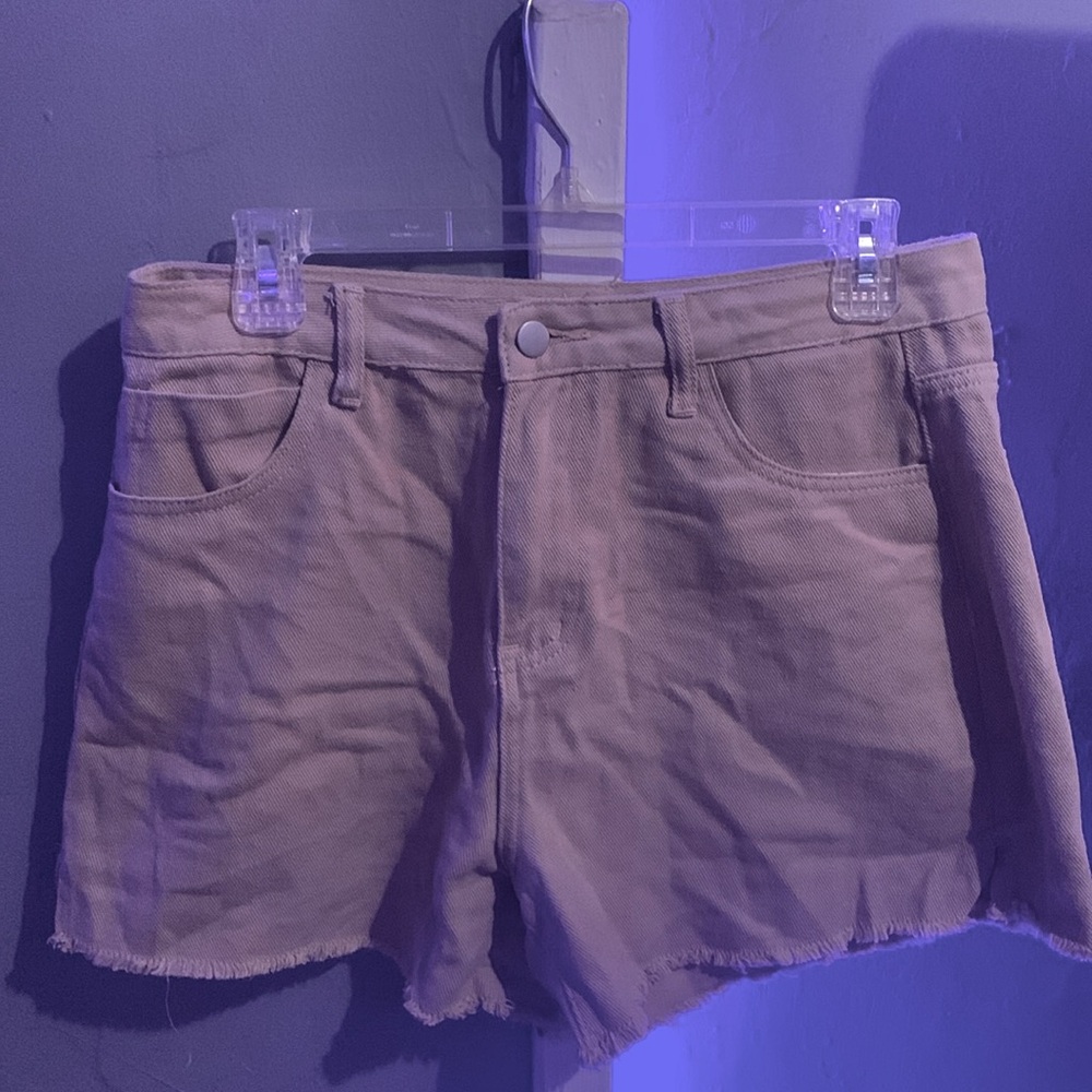 Khaki jean shorts